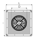 Valsir Rainplus 110-S -kattokaivo 480x480 mm, H1 100 mm, esirei’itetty levy - lisäkuva 1