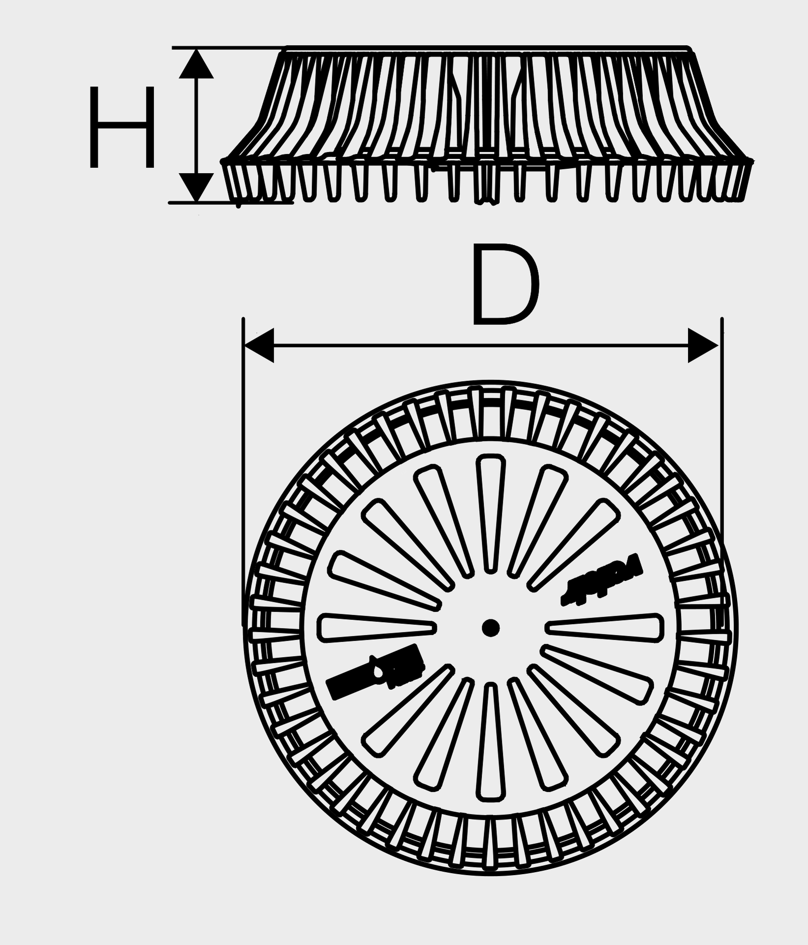 Valsir Rainplus 110 -lehtisihti Ø286 mm, H70 mm - tuotteen piirros