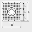 Valsir Rainplus 110 -asennuslevy 520x520 mm, esirei’itetty, sinkitty teräs - lisäkuva 2