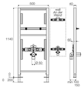 Valsir MFV/S2 Block -pesuallasteline, H1140 mm, seinähanalle - lisäkuva 1