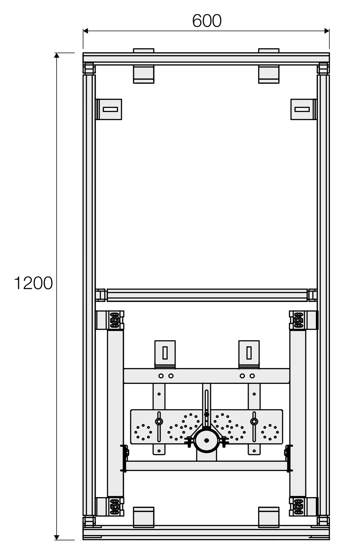 Valsir MFV Modules -bideemoduuli, 600 × 1200 mm - tuotteen piirros