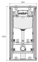 Valsir MFV Modules -WC-moduuli, Winner S H1050, mekaaninen, 600 × 1200 mm - lisäkuva 1