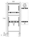 Valsir MFV/S2 Block -pesuallasteline vesilukolla, H1140 mm - lisäkuva 1