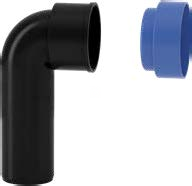 Valsir Blackfire HT-kulmayhde suojatulpalla vesilukkoliitäntään 50/53,5 mm