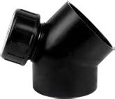 Valsir HDPE kulmayhde 63 mm puhdistusaukolla 45° 110/63 puhdistusaukko