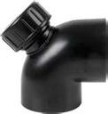 Valsir HDPE kulmayhde 63 mm puhdistusaukolla 88,5° 110/63 puhdistusaukko