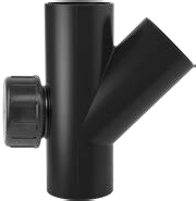 Valsir HDPE haarayhde 63 mm puhdistusaukolla 45° 110/63 puhdistusaukko