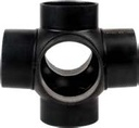 HDPE-pallohaarayhde, 4 sivuhaaraa, 90°, 125/50 mm
