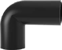 HDPE pitkä vesilukon liitoskulma 90°, 50/44 mm, ilman kumiholkkia