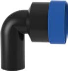 HDPE vesilukon liitoskulma 90°, 56/58 mm, suojatulpalla
