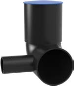 HDPE pidennetty WC-kulmayhde 110/50 mm, sivuliitäntä oikealla