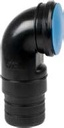 Valsir seinä-WC:n viemärikulma tiivisteellä ja suojatulpalla 110/100 mm, L 230 mm, HDPE
