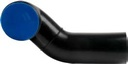 HDPE seinä-WC:n kulmayhde 90/90 mm, vaaka-asennus, vasen