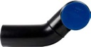 HDPE seinä-WC:n kulmayhde 110/90 mm, vaaka-asennus, oikea
