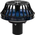 Valsir Rainplus 56-S -kattokaivo Ø180 mm, pystyliitäntä, metallikouruun