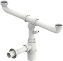Valsir pullovesilukko kaksialtaiselle pesualtaalle malli A, 1"½ / 40 mm, L1 max 553 mm