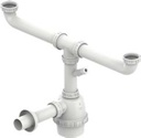 Valsir matala vesilukko kaksialtaiselle pesualtaalle malli A, 1"½ / 40 mm, L1 max 553 mm