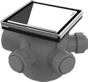 Valsir-PP-lattiakaivo, poisto 75 mm, 4×40 mm, laatoitettava ritilä 100×100 mm, mattakromi