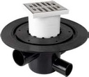Valsir-HDPE-lattiakaivo takaiskuventtiilillä, 50 mm, 3×40 mm, RST-ritilä 140×140 mm