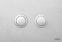 Valsir Design INOX S -huuhtelupainike, satiinipintainen ruostumaton teräs, pyöreät painikkeet, mattakromi