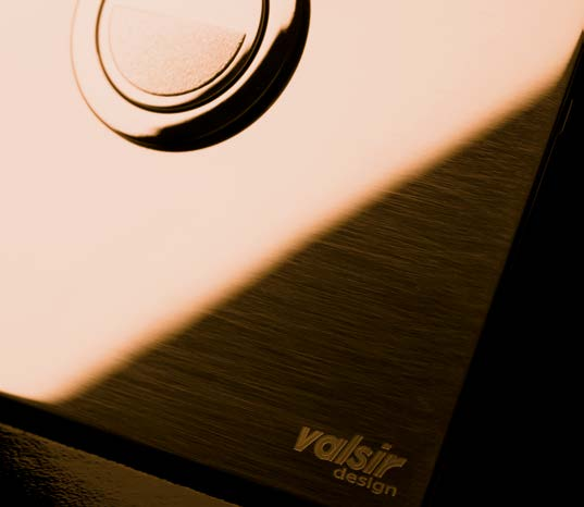 Valsir Design INOX M -huuhtelupainike, kiiltävä kuparinvärinen, pyöreät painikkeet, kiiltävä kuparinvärinen