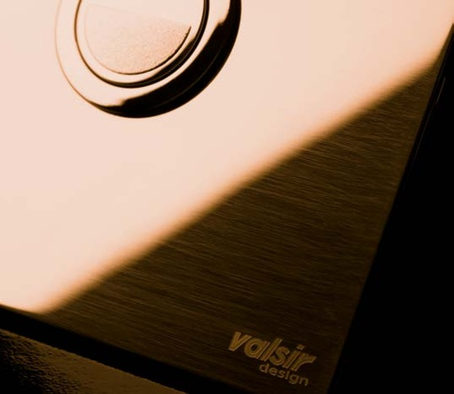 Valsir Design INOX M -huuhtelupainike, kiiltävä kuparinvärinen, pyöreät painikkeet, kiiltävä kuparinvärinen