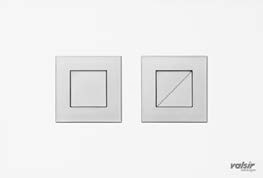 Valsir Design CRYSTAL M -huuhtelupainike, satiinipintainen Europe-valkoinen, pyöreät painikkeet, mattakromi
