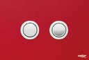 Valsir Design CRYSTAL L -huuhtelupainike, punainen, neliönmuotoiset painikkeet, kiiltävä kromi
