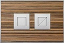 Valsir Design WOOD L -huuhtelupainike, Zebrano, pyöreät painikkeet, mattakromi