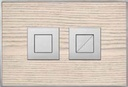 Valsir Design WOOD M -huuhtelupainike, valkaistu tammi (White oak), neliönmuotoiset painikkeet, mattakromi