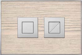 Valsir Design WOOD L -huuhtelupainike, valkaistu tammi (White oak), pyöreät painikkeet, mattakromi