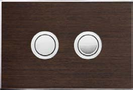 Valsir Design WOOD L -huuhtelupainike, Wengé, pyöreät painikkeet, mattakromi