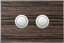 Valsir Design WOOD M -huuhtelupainike, Malindi-eebenpuu, pyöreät painikkeet, mattakromi