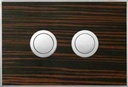 Valsir Design WOOD M -huuhtelupainike, Makassar-eebenpuu, pyöreät painikkeet, mattakromi