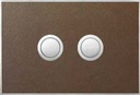 Valsir Design STONE L -huuhtelupainike, ruskea, pyöreät painikkeet, mattakromi