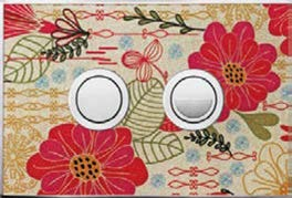 Valsir Design FANTASY L -huuhtelupainike, kukkakuvio (Flowers), pyöreät painikkeet, mattakromi