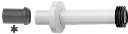 Valsir suora WC-liitosputki Ø 40 mm, L 280 mm, mattakromi
