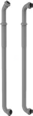 Valsir kaksiosainen HDPE-huuhteluputki Ø 32 mm, 45°, H enint. 1765 mm