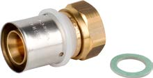 Valsir Pexal Brass tasopääliitin pyörivällä mutterilla 26x3-G1" tasapää