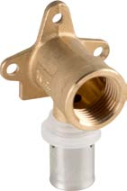 Valsir Pexal Brass lyhyt seinäkulmaliitin 16x2-Rp1/2" lyhyt