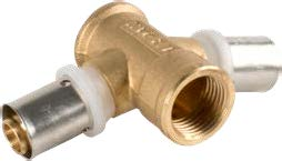 Valsir Pexal Brass sisäkierteinen kaksoiskulmaliitin 15° 20x2-Rp1/2"