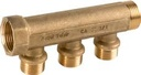Valsir Pexal Brass -jakotukki, 3 lähtöä, A G 1/2, B G 3/4