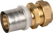 Valsir Pexal Brass puserrusliitin kupariputkeen 20x2-Cu22 puserrus
