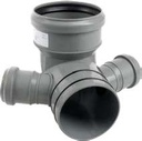 Valsir PP3 -WC-kulmayhde 110/100/40 mm, kaksi sivuliitäntää ja O-rengas