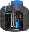 Valsir V3500 -pumppaamosäiliö 3500 l, 2 pumpulle, malli A-B